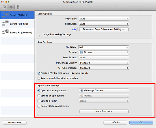 figure: Settings dialog
